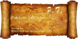 Pabics Tácia névjegykártya